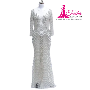 beaded fron and back panel dress