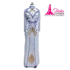 beaded front and back panel gown