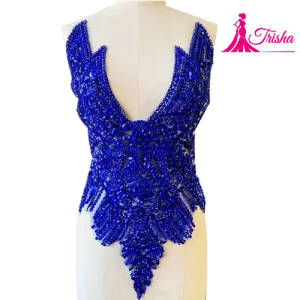 blue beaded appliques