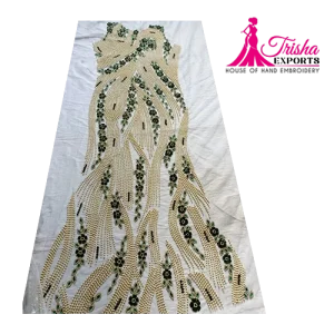 hand crafted beaded front and back unstitched fabrics