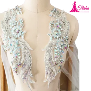 hand embroidered beaded applique