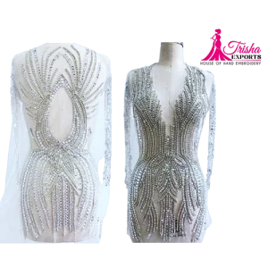 hand embroidered beaded front and back panels