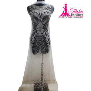 wedding dress beaded front and back panels