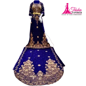 blue somali dirac beaded dress