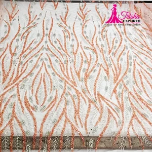 hand beaded fabric for bride