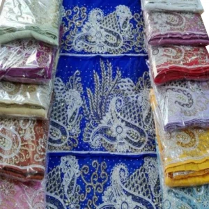 hand embroidered george wrapper fabrics