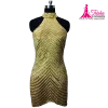 one-shoulder beaded mini dress
