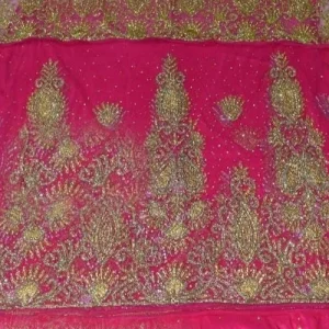 pink george wrapper hand embroidered