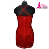 red beaded mini dress