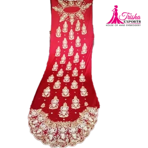 somali dirac in red beaded fabrics