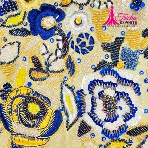 supplier of beaded fabric india