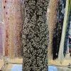 beaded high-slit evening dress