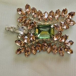 beaded patch with rhinestones