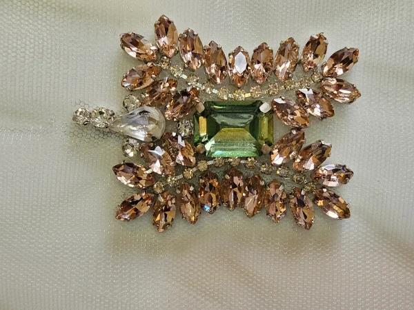 beaded patch with rhinestones
