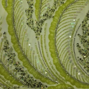 green bridal beaded fabrics