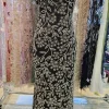 off-shoulder beaded gown