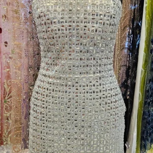 petite beaded mini dress