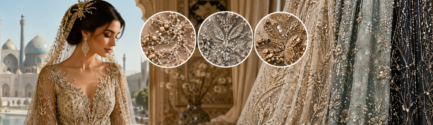 Beaded Fabrics for Iran: Handcrafted Fabrics for Bridal & Luxury Fashion